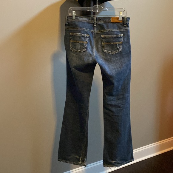 Express slim fit super low rise flare leg jeans size 6 long - Picture 2 of 7